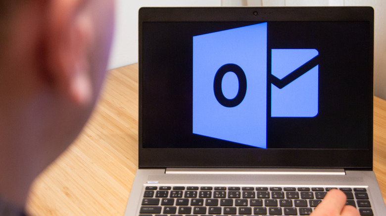 Outlook logo on laptop