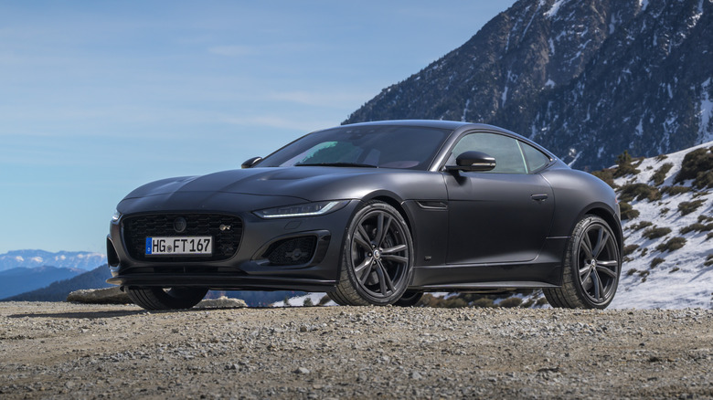 2024 Jaguar F-Type 75 in gray on a mountain road