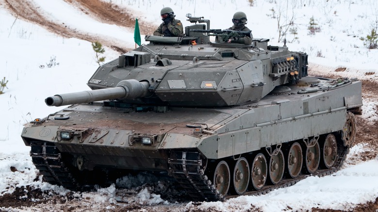 Main Battle Tank in the snow during a NATO exercise